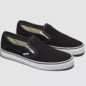 BLACK SLIP ON VANS. WOMENS 7(mens 5.5) worn twice. Like-new condition. Trendy